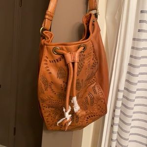 Vivian bucket bag, tan, by Frye. Genuine leather